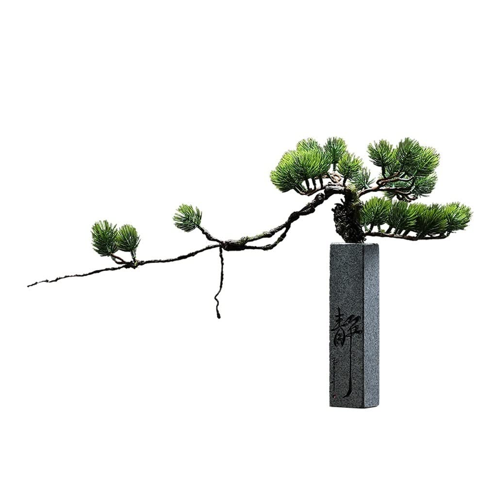 Bonsaï Artificiel Artificiel Bonsai Zen Pierre décorative Flowerpot Simulation Stick Arbre Plante en Pot for Bureau Home Ornements intérieur de bonsaï Faux Arbre D'intérieur