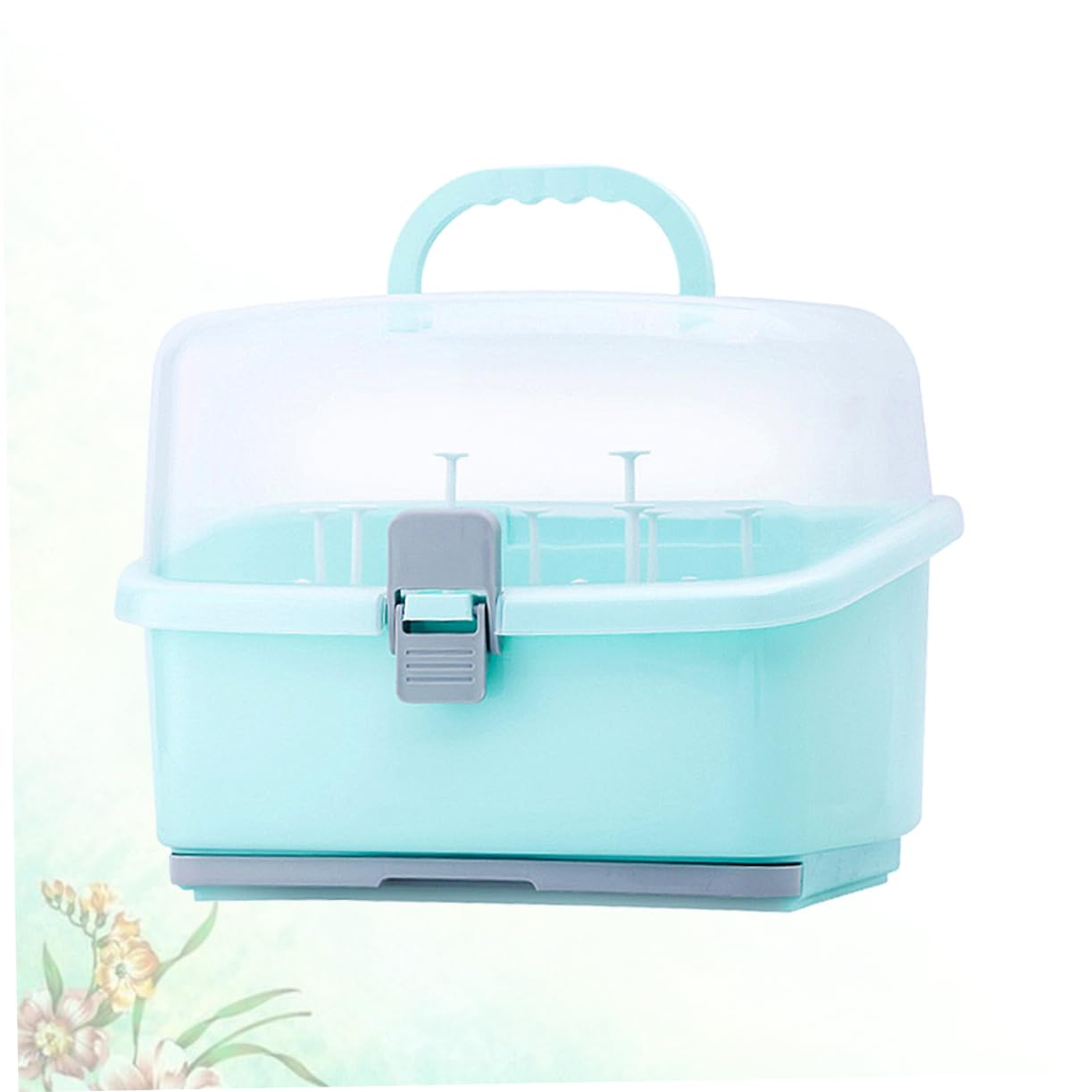 Boîte de Rangement pour Biberons Vert en Plastique, Grosse Capacité | Étui à Bouteilles de Lait Portable, pour Tétine, Usage Voyage et Extérieur