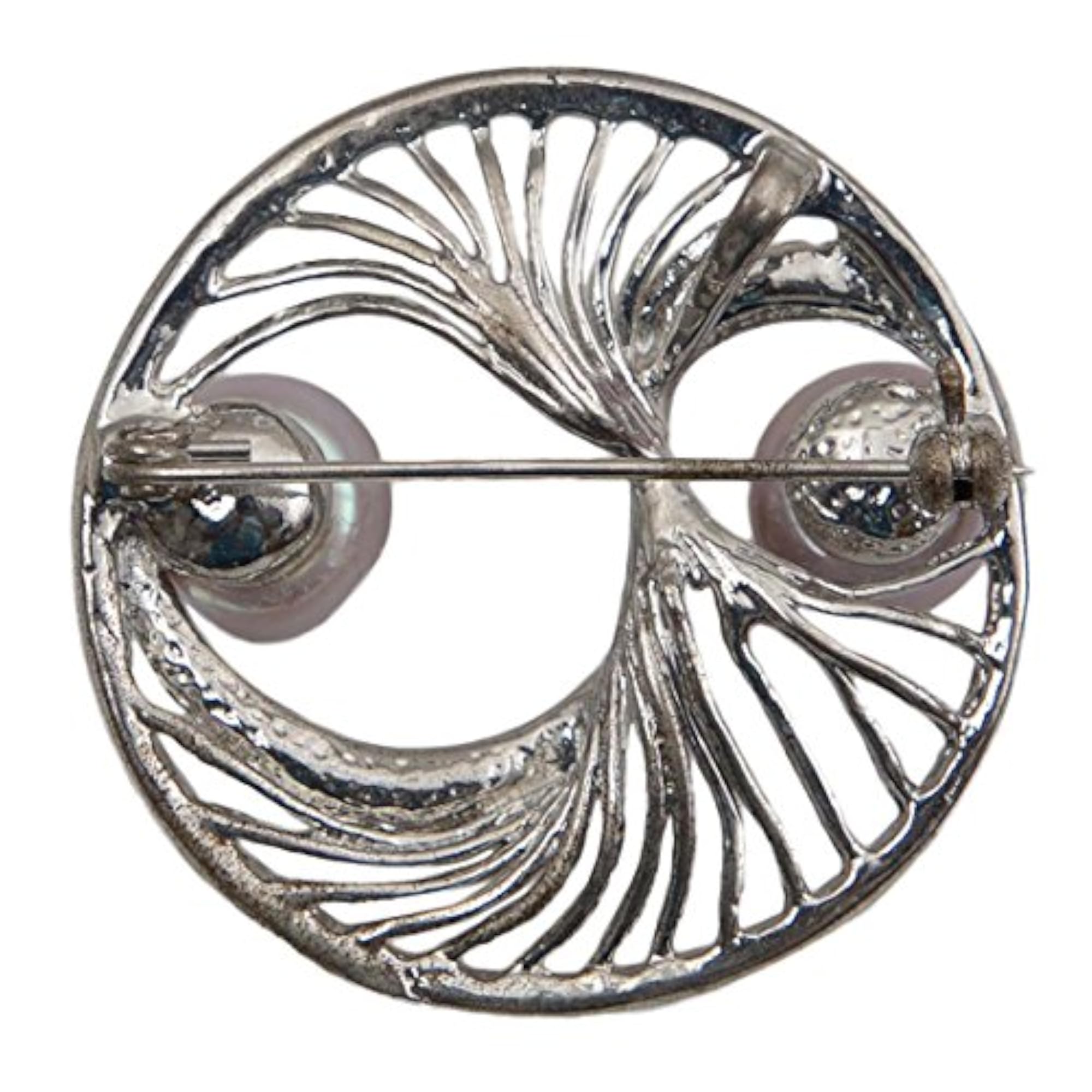Freshwater Pearl Brooch Pin Silver Plated