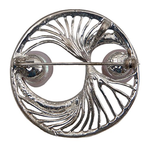 Freshwater Pearl Brooch Pin Silver Plated