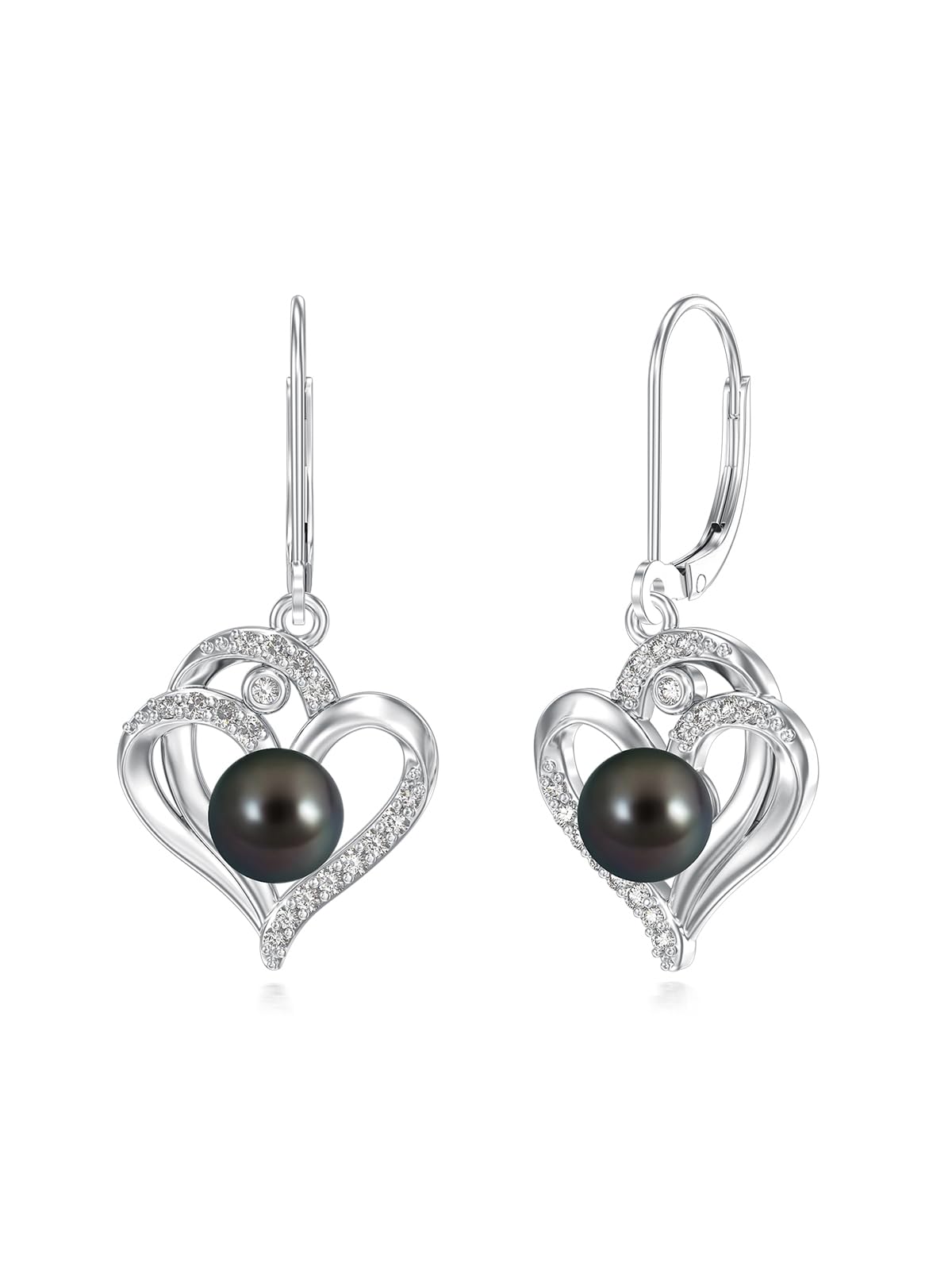 KANNSOAR Tahitian Black Pearl Earrings Gifts for Women Wife Celtic Dangle Drop Earrings Wedding Birthday Anniversary Jewelry Valentines