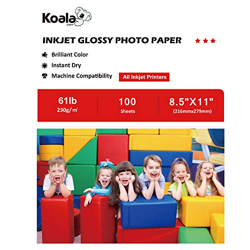 Koala Photo Paper High Glossy 8.5x11 Inches 230gsm 100 Sheets Compatible with Inkjet