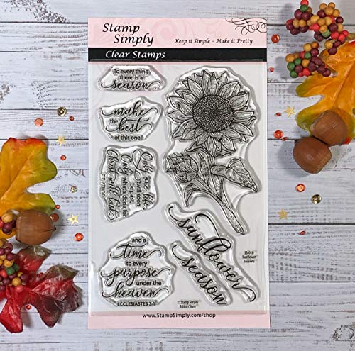 Stamp Simply Clear Stamps Sunflower Season Garden Flower Christian Religious 4X6 Inch Sheet - 7 Pieces #TOP2