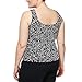 Alex Evenings Women's Plus Size Printed Mandarin Neck Twinset Tank Top and Jacket, Black/White, 2X