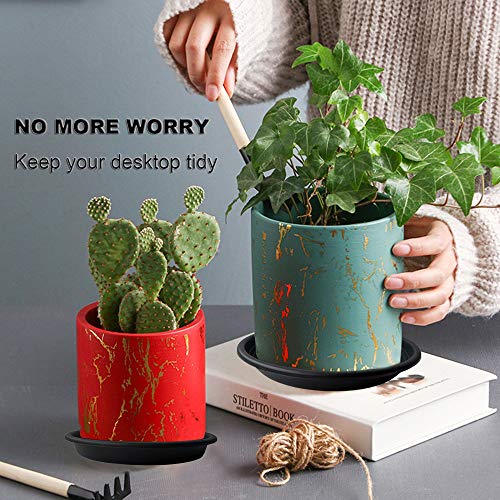 Qcyoho 12 Pack Plastic Flower Plant Pot Saucer Heavy Duty Sturdy Drip Trays For Indoor Outdoor Garden (6''/8.5''/10'', Black), #TOP3