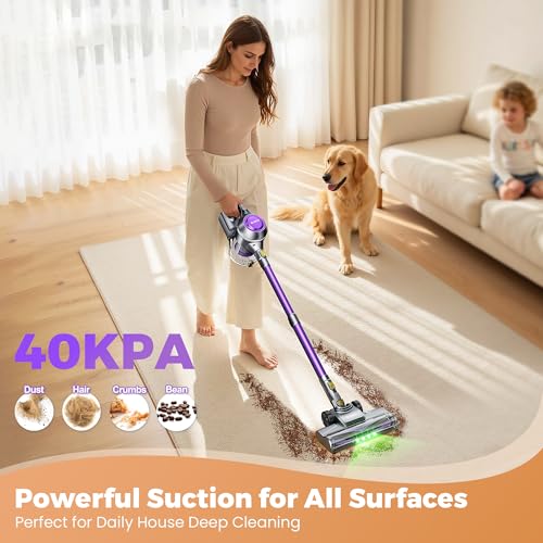 Image of UML0 Cordless Vacuum Cleaner, 40Kpa Powerful Suction Stick Vacuum Cleaners for Home, 45 Mins Runtime, 1.6L Dust Box, Anti-Tangle, 8-in-1 Rechargeable Vacuum for Hardwood Floor,Carpet,Pet Hair