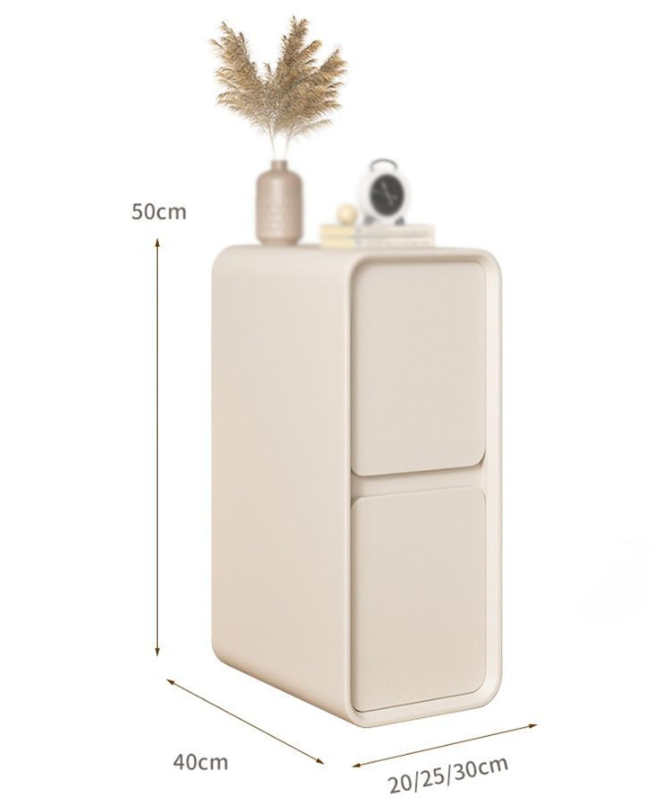 Mesita de noche de madera con cajón extraíble, diseño delgado para dormitorio, mesita de noche rosa, armario, sofá, mesa auxiliar, mesa de salón, muebles de 30 cm de ancho, color blanco, 30 cm