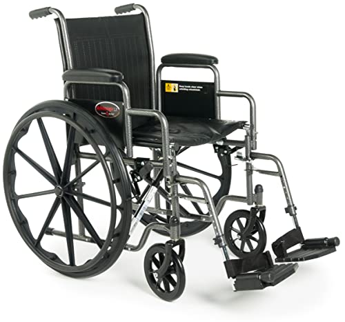 Graham-Field - 3H020100 Everest & Jennings Advantage Lx Wheelchair, Fixed Full Arms & Swingaway Footrests, 18" Seat, Silvervein Color #TOP2