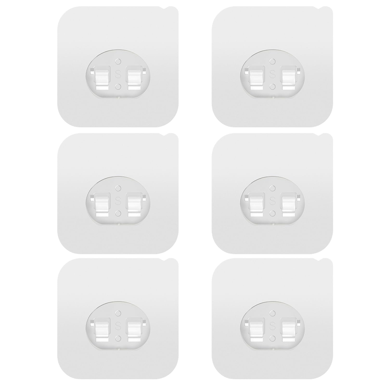 Lsnisni 6 Pack Shower Caddy Adhesive Replacement, Strong Adhesive Hooks for Shower Shelf, Waterproof Adhesive Hooks, No Drilling, for Bathroom Shelves, Kitchen Racks and Soap Holder