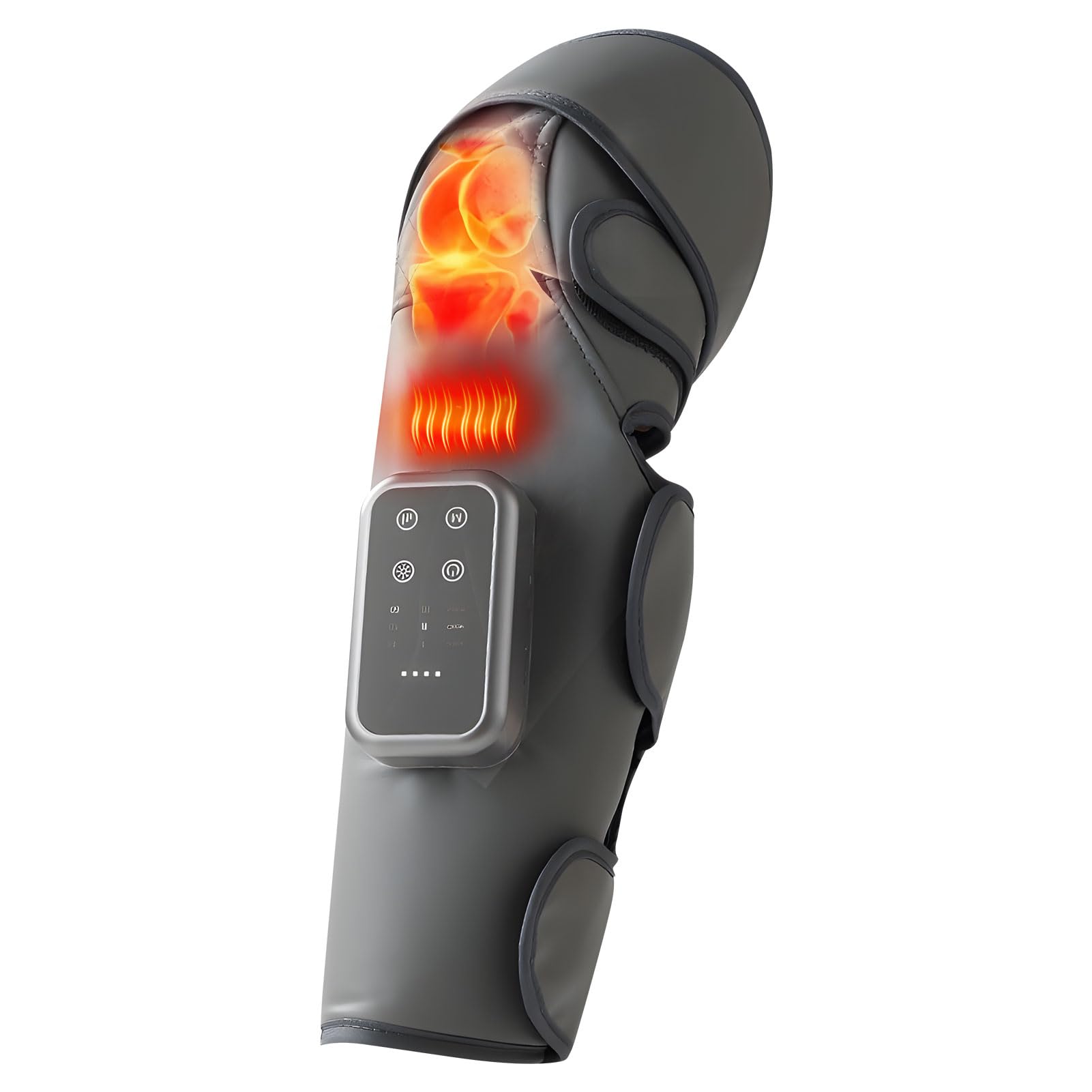 3 in 1 Knie Massagegerät, Elektrisch Kniemassagegerät mit 3 Wärmestufen & 3 Vibrationsmodi, Kabelloses Knie Massagegerät mit Infrarot Wärme, Gegen Knieschmerzen, Geschenk für Mama Papa (Schwarz)