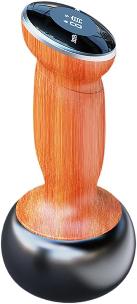 Hot Stone for Massage Electric Body Massage Handheld Tool Wooden Handle Scraping Tool with 9 Levels Temperature Control