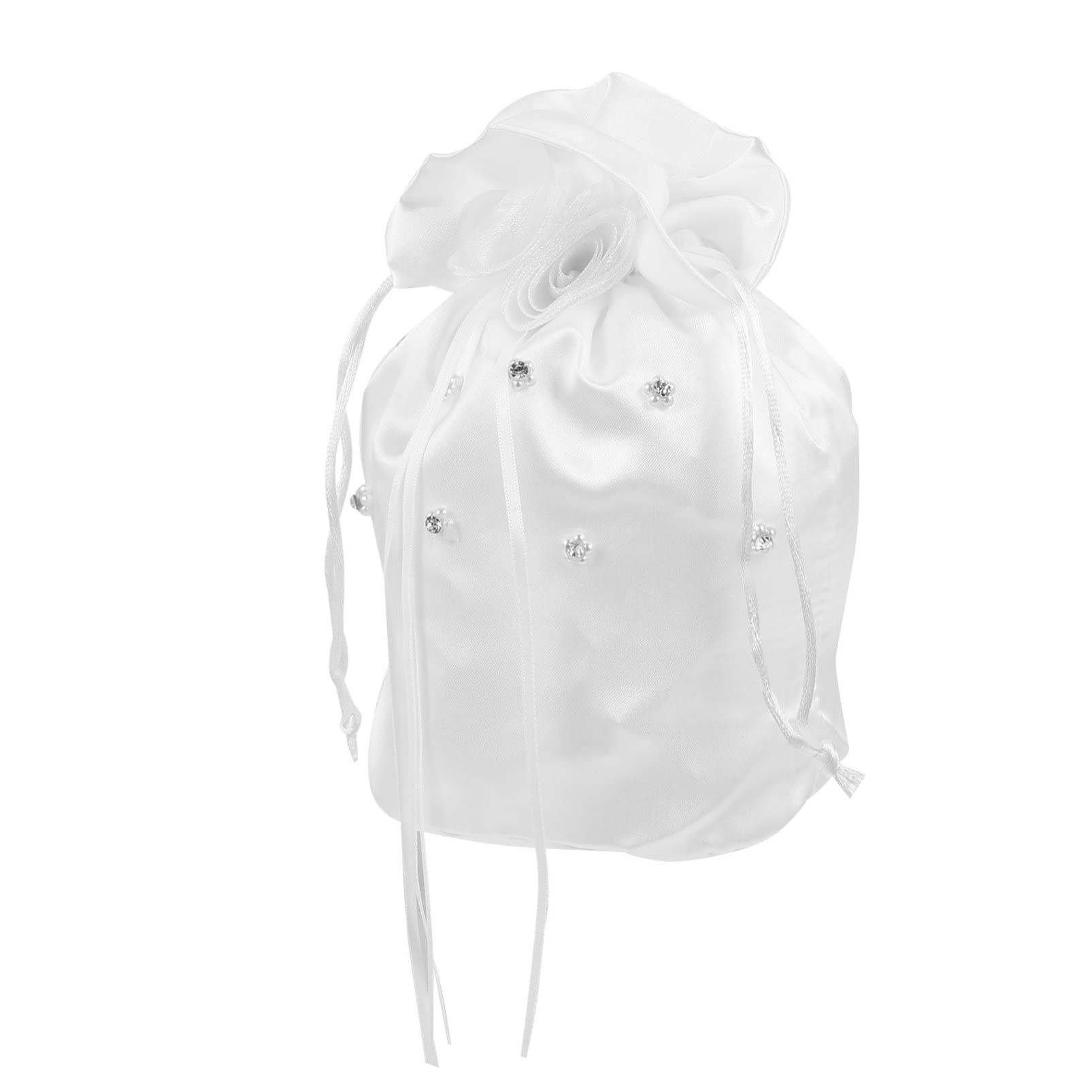 Sac à main de mariée avec perles blanc pour cortège et cérémonie de mariage élégant