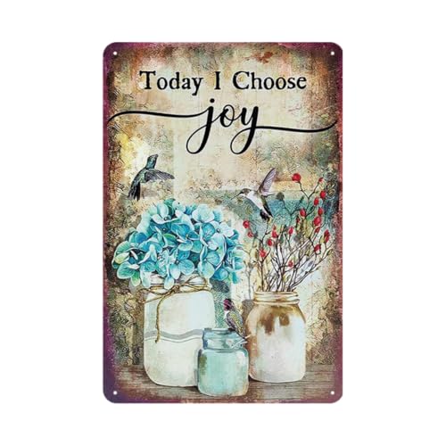 YOYI ART Vintage Flower Hummingbird Signs - Today I Choose