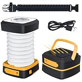 💡【Recargable Solar o USB】La luz recargable camping se puede cargar directamente desde el solar por medio del panel solar incorporado. Y el tiempo para terminar la carga depende de la intensidad de la luz solar. También puede realizar la carga a través del puerto micro USB con el cable en el paquete. En este caso una carga completa cuesta 3 horas. La luz camping led funciona perfectamente durante 7-8 horas en luz LED alta o intermitente, 11-12 horas en luz LED baja tras una carga.