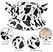 Cow Print Bucket Hat with Cute Horn Ears Cow Print Summer Beach Sun Hat Fisherman's Cow Bucket Hat White