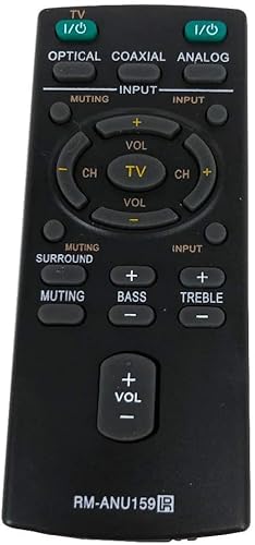 Anderic Rranu159 Compatible Replacement For Sony Rm-Anu159 Remote Control For Sony Sound Bar Systems Ht-Ct180, Ht-Ct60, Ht-Ct780, Sa-Ct60, Ss-Wct60, Rm-Anu159 #TOP2