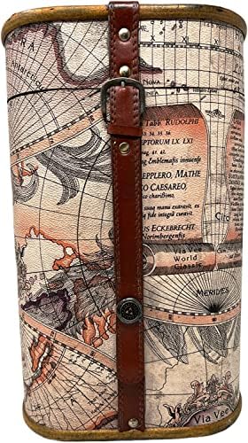 Wooden Wine Gift Box 2 Bottle Carrier Vintage Leather Storage Holder Carrying Case with Handle Champagne Whisky Metal Latch Closure