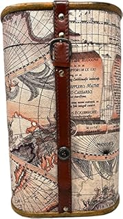Wooden Wine Gift Box 2 Bottle Carrier Vintage Leather Storage Holder Carrying Case with Handle Champagne Whisky Metal Latch Closure