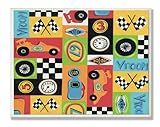 The Kids Room by Stupell Race Car Collage Rectangle Wall Plaque
