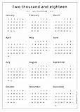 calendarios de pared 2018 baratos Tamaño 1 hoja A0 (840 x 1184 mm)