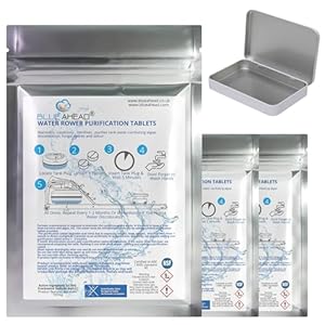 BLUE AHEAD® Chlorine Puritabs Steriliser Tablets For Waterrower Water Rower Rowing Machine Purification Against Algae Tank Maintains Purifies 1 Year Supply (3 Pack)