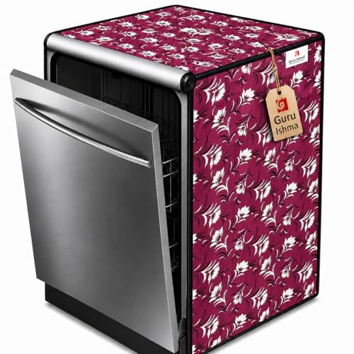 Image of Waterproof Dishwasher Cover for 12 to 15 Place Setting | Suitable with Bosch, LG, IFB, Hafele, Faber & More | Dustproof Appliance Protector Zip Cover Universal Fit-(63X63X88cms Design 2)