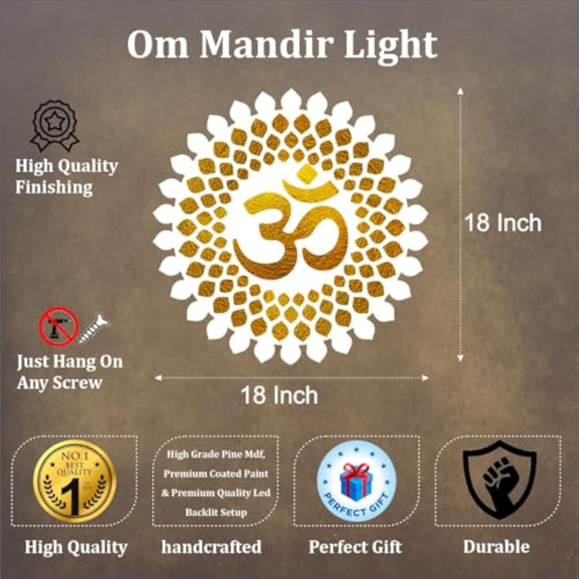 The Sacred om Mandala Modern LED Light Wall Décor