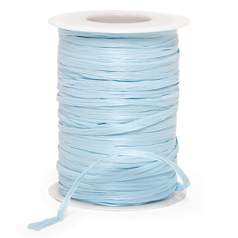 Pastel Blue Matte Raffia Ribbon, 1/4" X 100 Yards-image-40