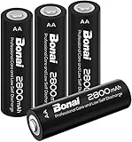 Bonai AA High-Capacity 2800mAh Ni-MH Rechargeable Batteries for Flashlight ,Toys & So On (4 Pack)