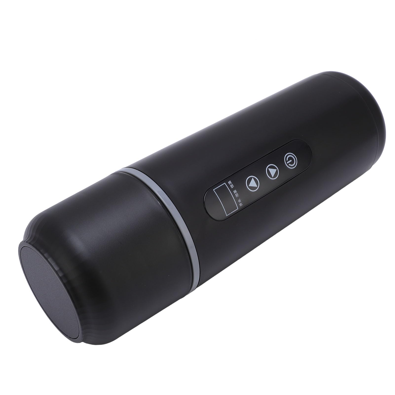 Taza térmica portátil para coche de 500 ml, hervidor eléctrico de viaje de 12 V y 24 V, calentador de agua de acero inoxidable 316 para automóvil y camión, taza de café con (Negra)
