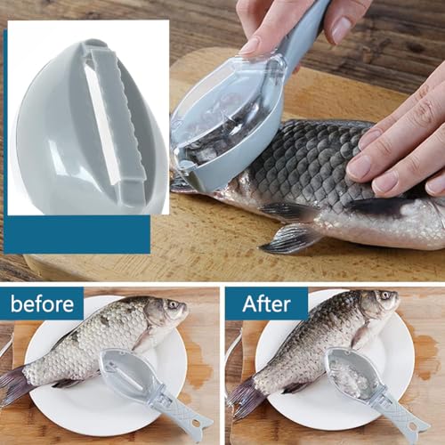 ZEACCT 2 Pcs Multifunctional Fish Scale Remover with Cover - Image 3