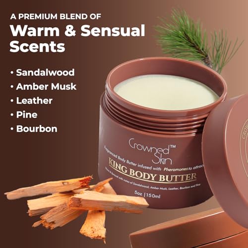 King Cologned Body Butter | Warm and Sensual Scent | Blended with Sandalwood & Leather | Infused with Organic Shea & Mango Butters | Moisturizing Formula with All-Day Fragrance | 5oz - Image 6