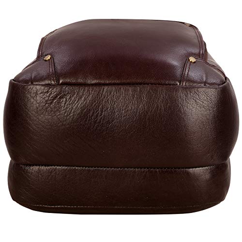 Image of RICHSIGN LEATHER ACCESSORIES Genuine Leather Laptop Backpack Bag For Men And Women, College, Office, Travel Use | 15.6 Inch Laptop Compartment