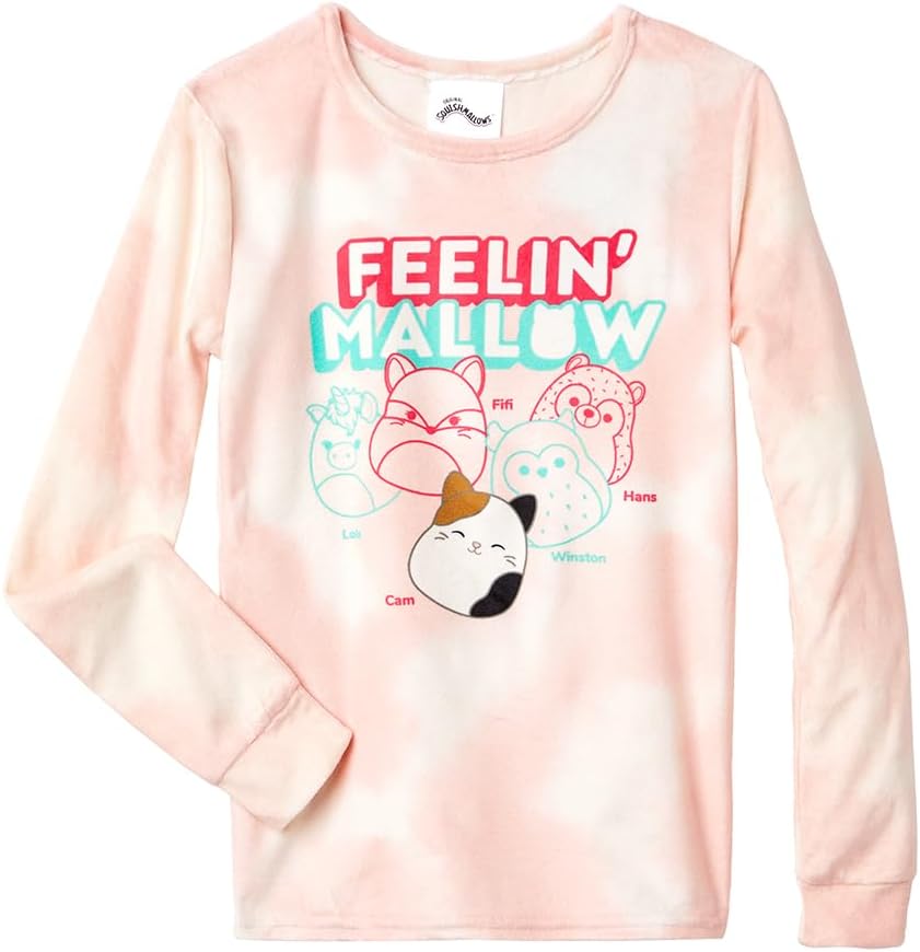 Squishmallows Girls’ 4-Piece and 2-Piece Pajama Set - Long Sleeves T-Shirt and Pajama Pants - Image 2