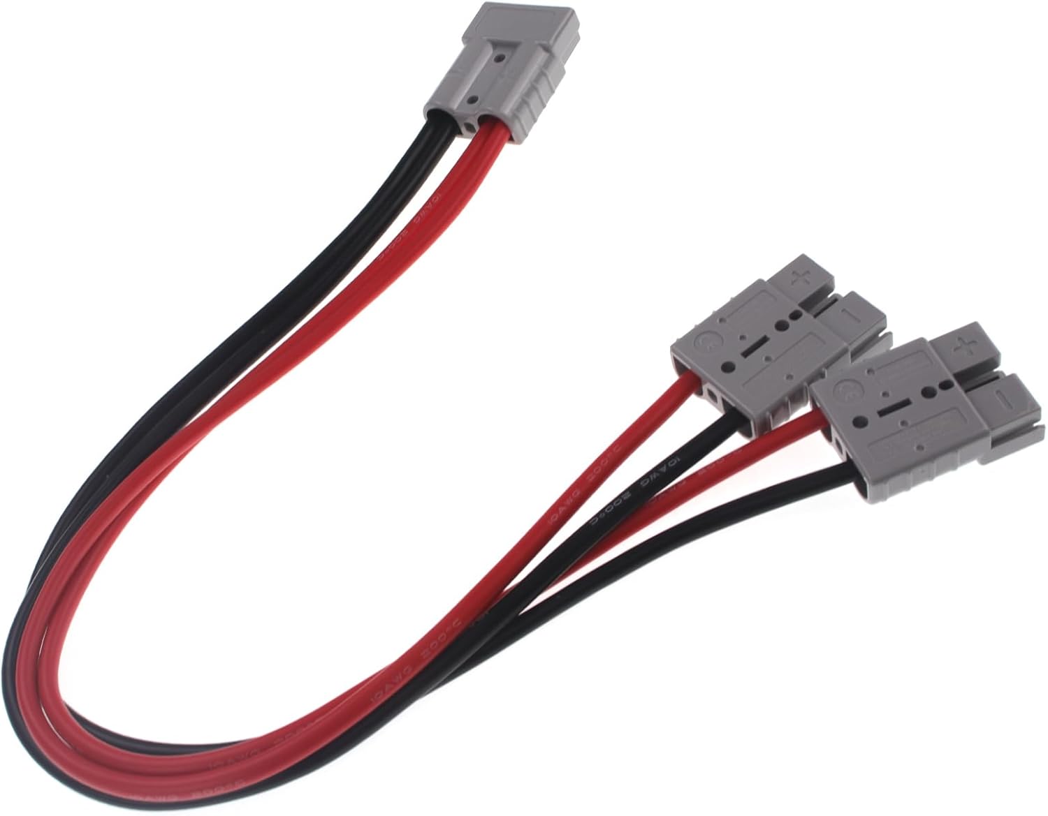ZOOKOTO 10 AWG 50A DC 600V Anderson Plug Connector Cable Battery Quick Connector 1 to 2 Plug Jumper Cable Connector