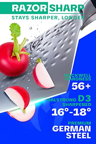 Dalstrong Serbian Chef Knife - 7.5 Inch - Gladiator Series Elite - German Hc Steel - Meat Cleaver Knife - Hammered Blade Finish - Razor Sharp Kitchen Knife - G10 Handle - W/Sheath - Nsf Certified #TOP1