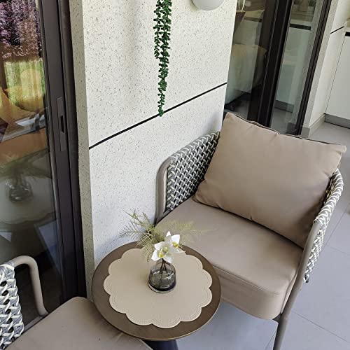 Kreatur Round Placemats,Pu Heat Insulation Stain Resistant Non-Slip Waterproof Dining Table Mats For Indoor & Outdoor Decor And Kids, Easy To Wipe (6,Golden Beige) #TOP5