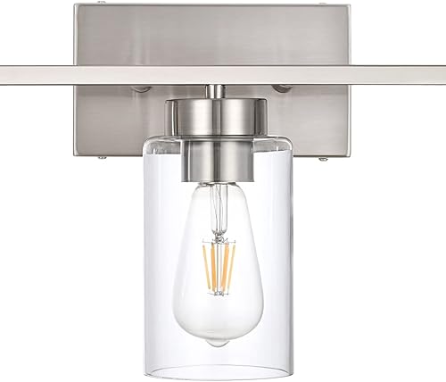 Miniatura 4 de Lámparas de pared modernas de níquel cepillado con pantalla de cristal transparente, aplique de pared vintage para sala de estar, espejo,
