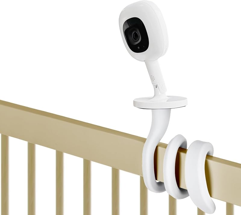 Baby Monitor Mount Compatible with Nanit Pro Smart Baby Monitor & Flex Stand, Versatile Twist Mount Without Tools or Wall Damage,Travel Baby Monitor Accessory -White