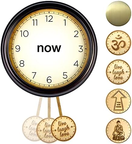 Now Clock - Mindfulness, Zen, Buddhist Decor for Your Home, Office, Yoga or Meditation Room - Unique Gift That Helps You to Be Present & Relax into The Power of Now - (Live Laugh Love Pendulum)