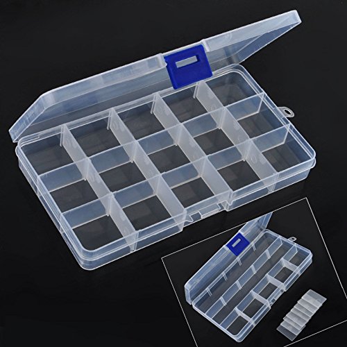 Takestop® Scatola 15 COMPARTI Regolabili 18x8 CM