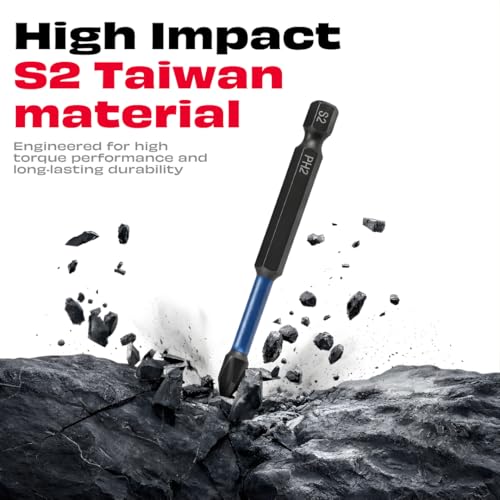 Image of JPT 31-Piece Impact Driver Bit Set | S2 Taiwan Steel Impact Rated Bits with Phillips, Torx, Hex & Nut Driver | Includes Bit Holder & Socket Adapter | For Drill & Impact Driver | Ultra Heavy Duty