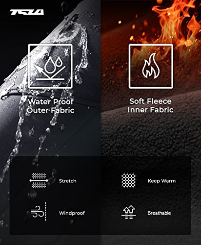 Tsla Women's Softshell Winter Snow Ski Pants, Fleece Lined Waterproof Hiking Pants, Insulated Work Outdoor Pants, 2-Layer Dark Grey, 6 Short #TOP6