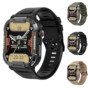 GXJIXf Gard Pro Ultra Smart Watch, Gard Pro Ultra Mens Watch, Military Smart Watch for Men, Full Touch Screen Ip68 Waterproof Rugged Bluetooth Call Smartwatch with Heart Rate Monitor (Black)
