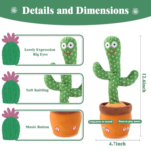 MIAODAM Dancing Talking Cactus Toy for Kids - $15.99 - Image 2