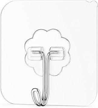 Wall Hooks for Hanging Heavy Duty, Bathroom Kitchen Heavy Duty Self Adhesive Hooks 1 Pack