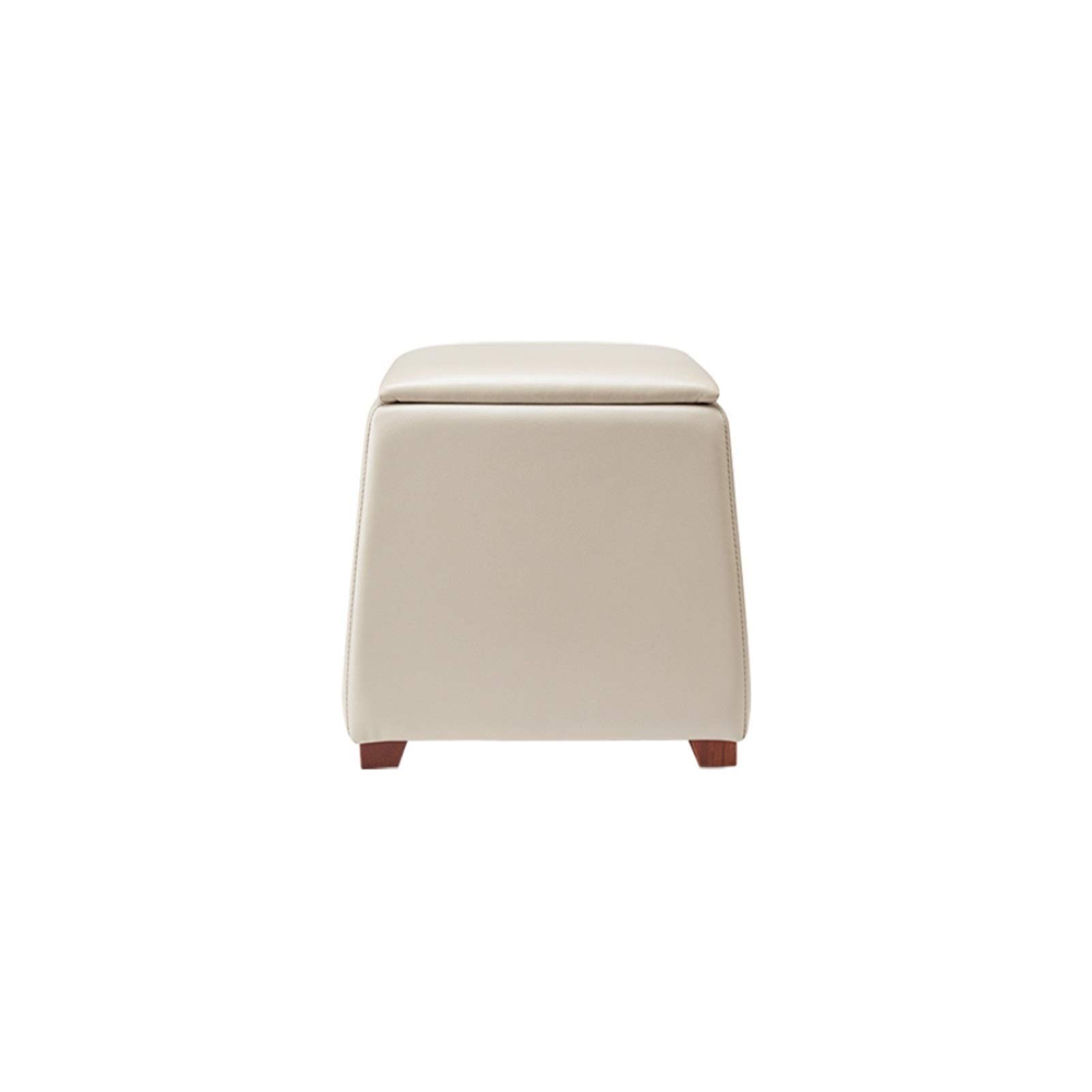 Tabouret Repose-Pieds en Cuir pour Salon et Entrée Confortable Blanc