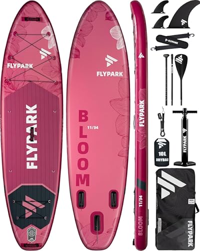 Flypark 11'x34 Inflatable Paddle Boards, Extra Wide SUP for 420lbs/3Adults, Yoga Stand Up Paddle...
