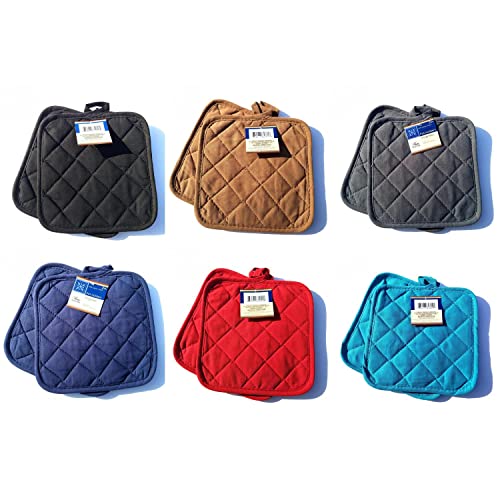 Peppermint Lollipop Candy Cane Santa Claus Snowflake 7 Piece Combo Pack Potholder Pot Holder Hot Pad 1 Pair Printed Christmas Winter Holiday, 1 Pair Black, 1 Pair Red, 1 Bottle Opener #TOP5