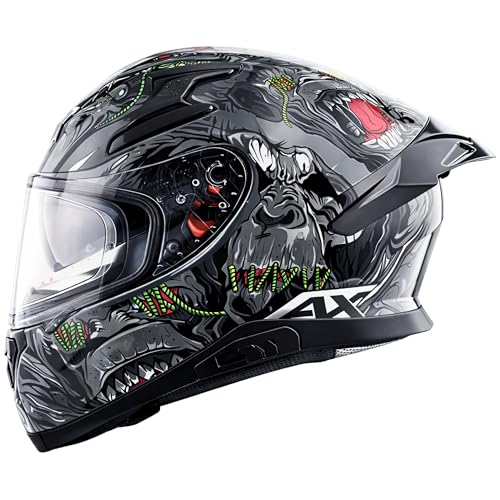 Axor Apex Ascetic Motorcycle Helmet | Triple Certified (ISI/DOT/E...